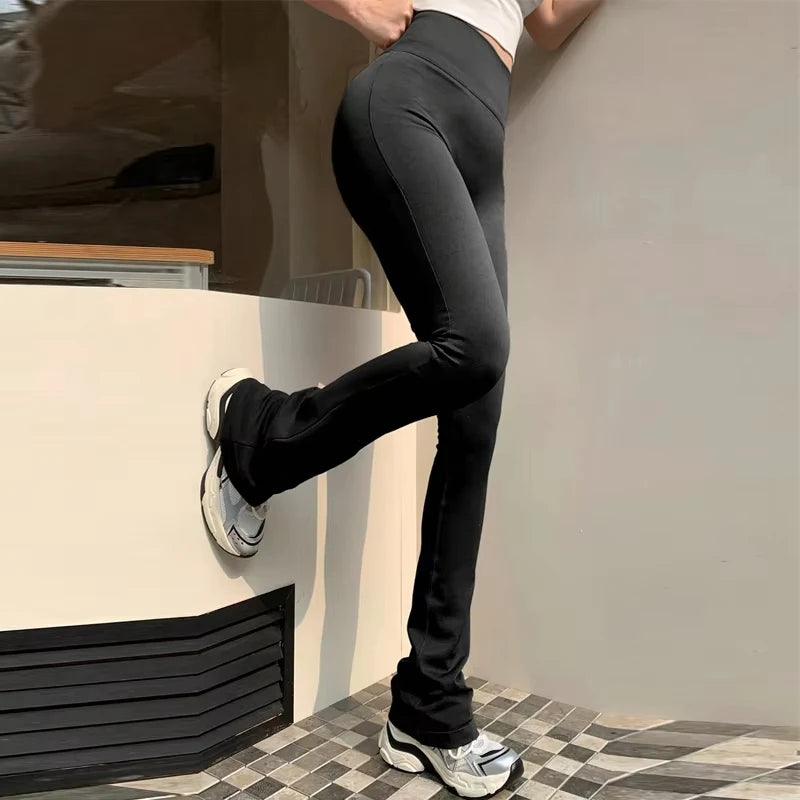 High-Waisted Seamless Compression Micro Flared Yoga Leggings