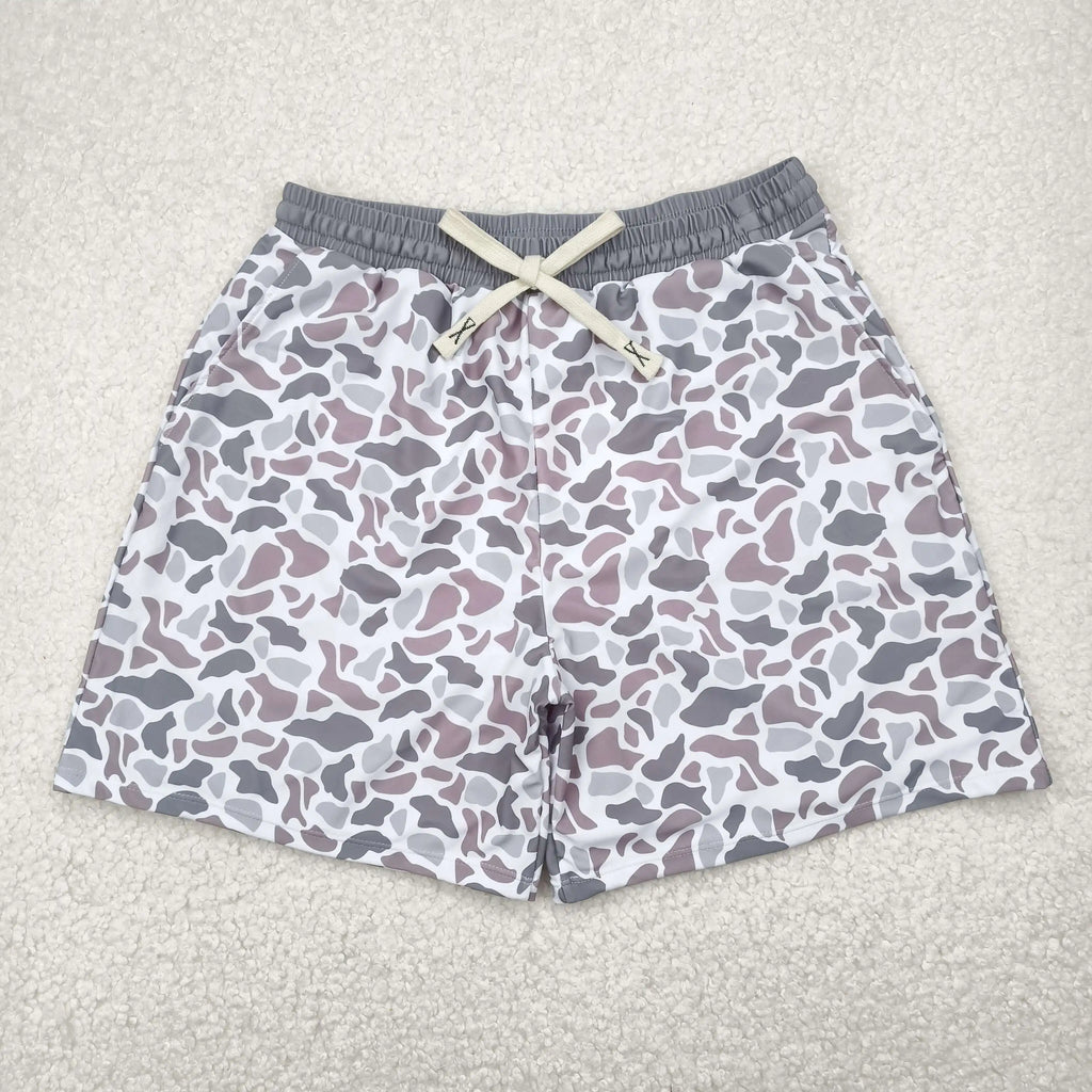 Adult Men Southern Dark Brown Camo Print Trunks Wholesale Boutique Swimming Clothes Low Price Ready to Ship No Moq
