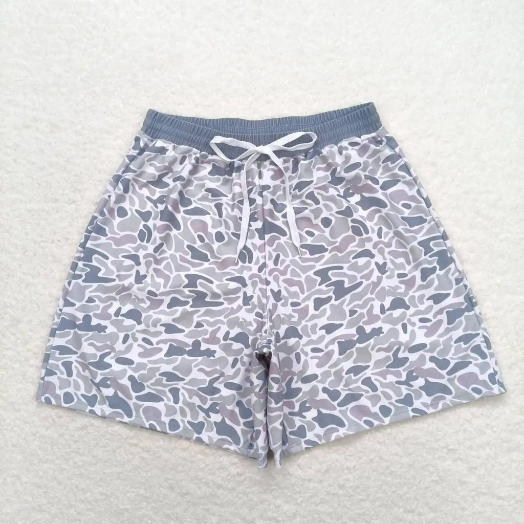 Adult Men Southern Dark Brown Camo Print Trunks Wholesale Boutique Swimming Clothes Low Price Ready to Ship No Moq