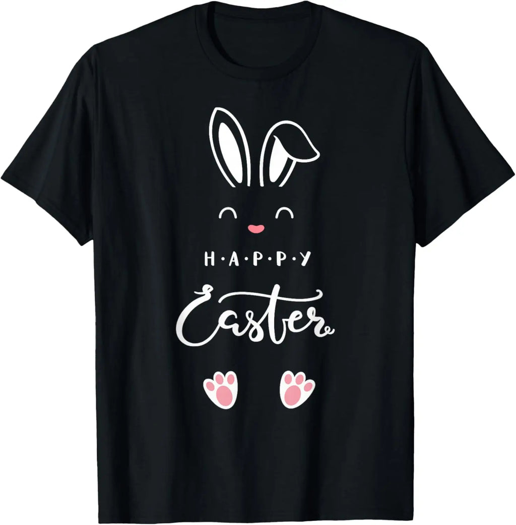 Free Shipping Happy Easter Bunny Spring Solid Cotton/Polyester Short Sleeve T-Shirt for Men
