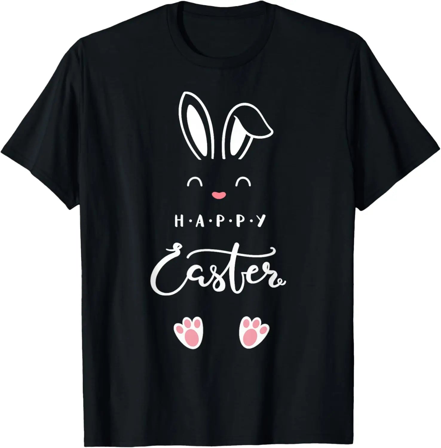 Free Shipping Happy Easter Bunny Spring Solid Cotton/Polyester Short Sleeve T-Shirt for Men