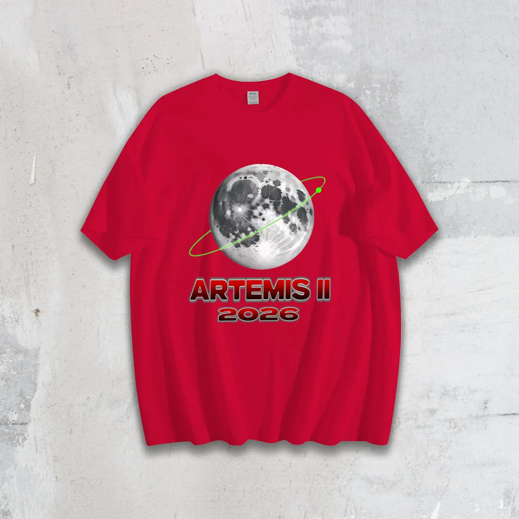 Free Shipping Artemis II 2026 Moon Mission Graphic T-Shirt 100% Pure Cotton Men Casual Crew Neck Short Sleeve Streetwear Tops