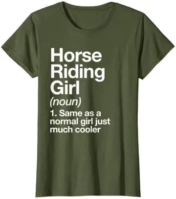 Horse Riding Girl Definition Funny & Sassy Short Sleeve O-Neck Sports T-Shirt
