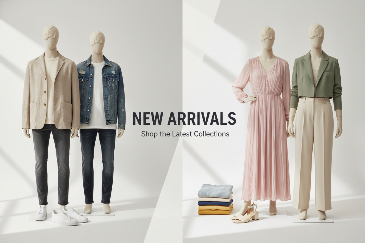 New Arrivals,roupas masculinas e femininas 